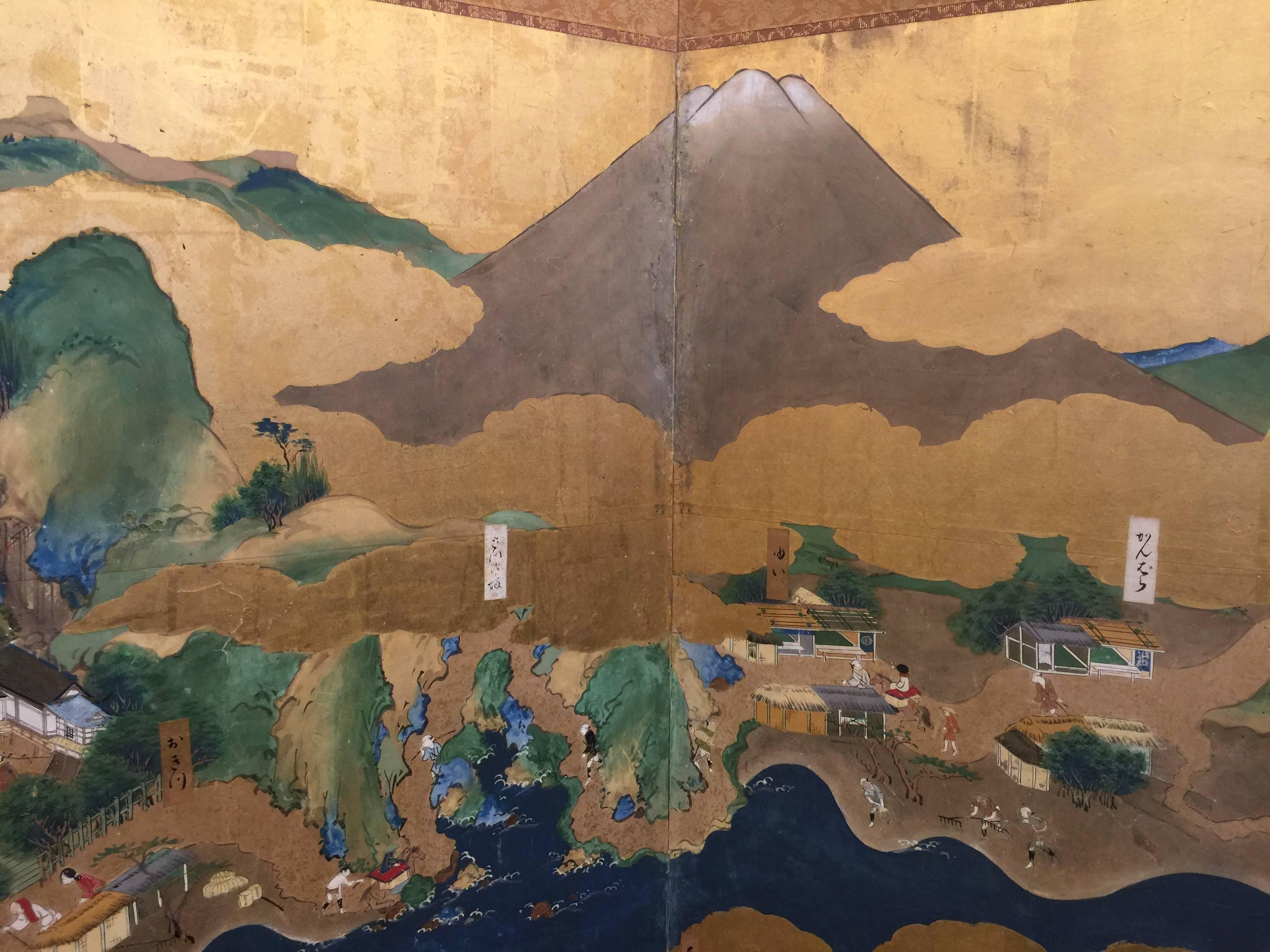18th Century Six-Fold Japanese Screen 