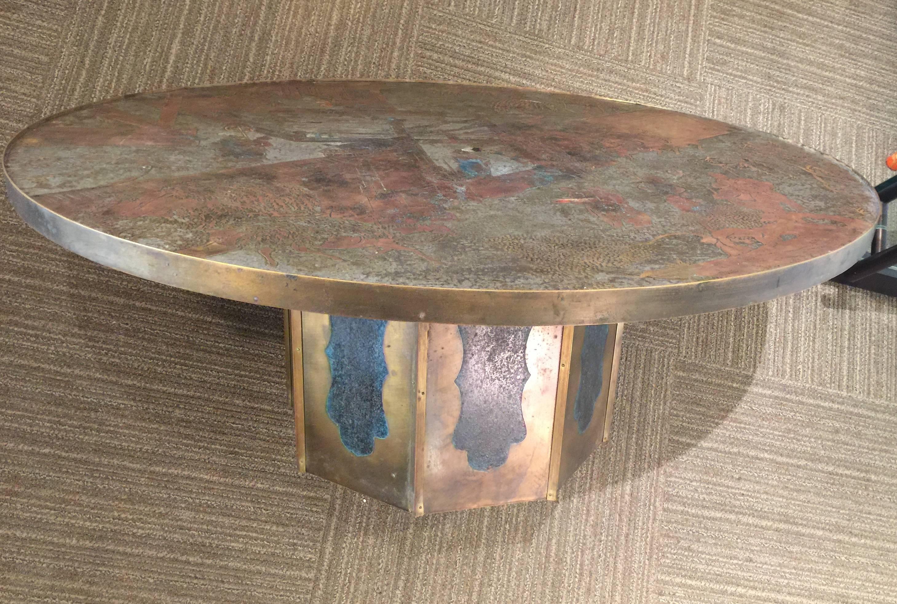 Large Laverne Chan Pedestal Table In Excellent Condition In New York, NY
