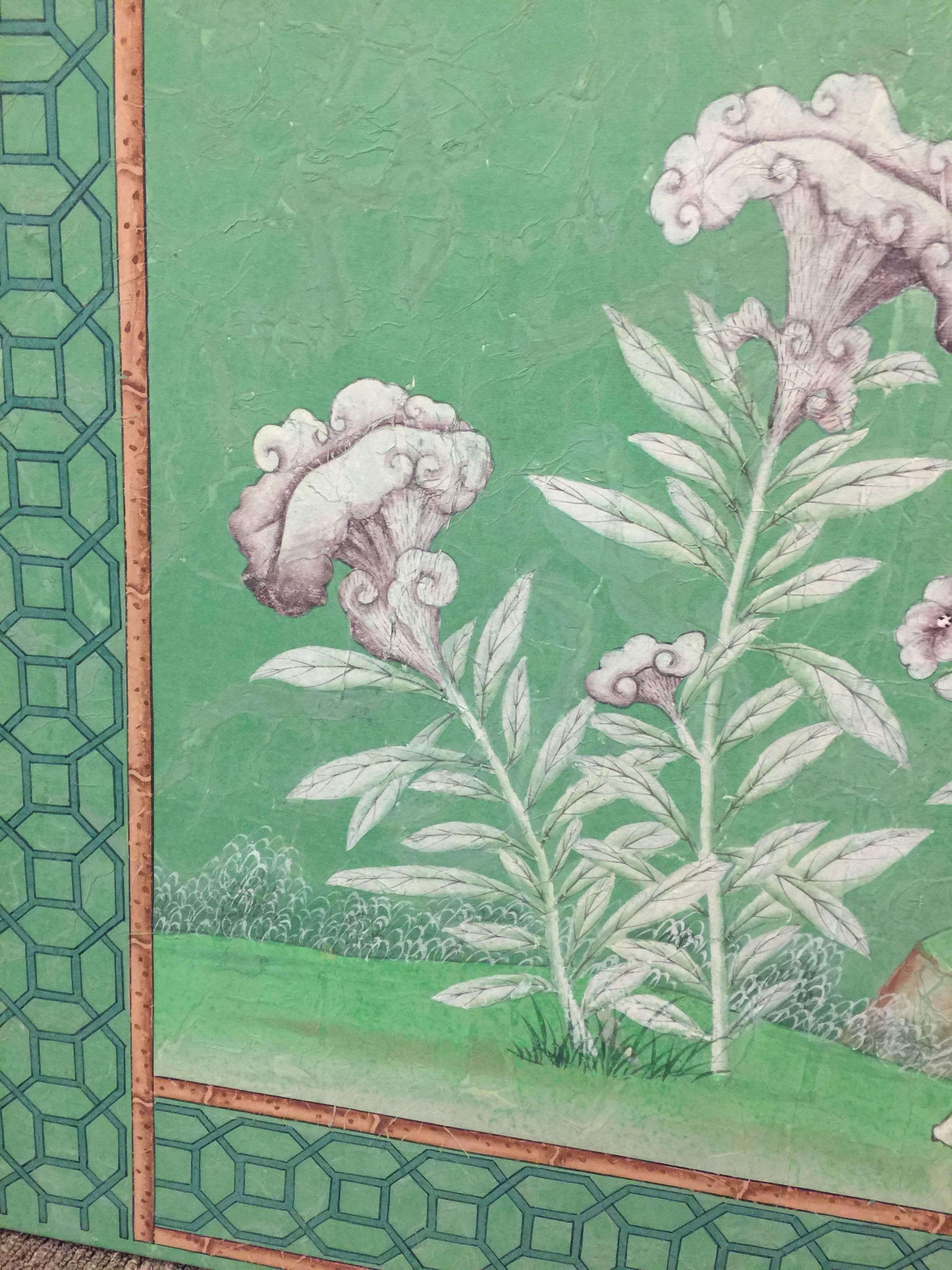Paper Hand-Painted Framed Gracie Antiqued Panel