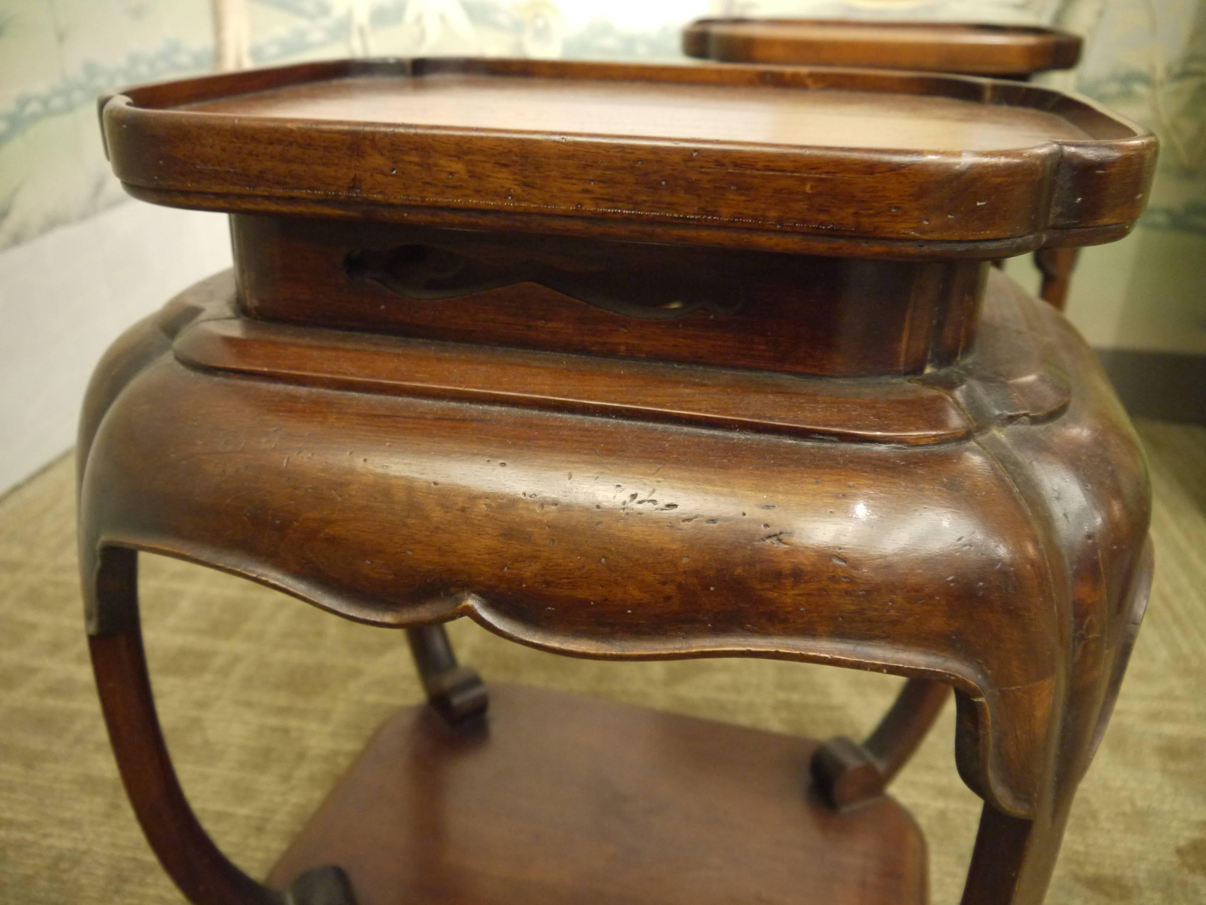 Pair of Mid-20th Century Wooden Side Tables In Good Condition In New York, NY