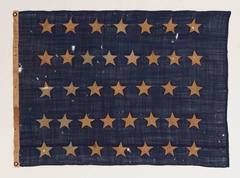 U.S. Navy Jack With 37 Stars an Entirely Hand-Sewn Example Made by Annin