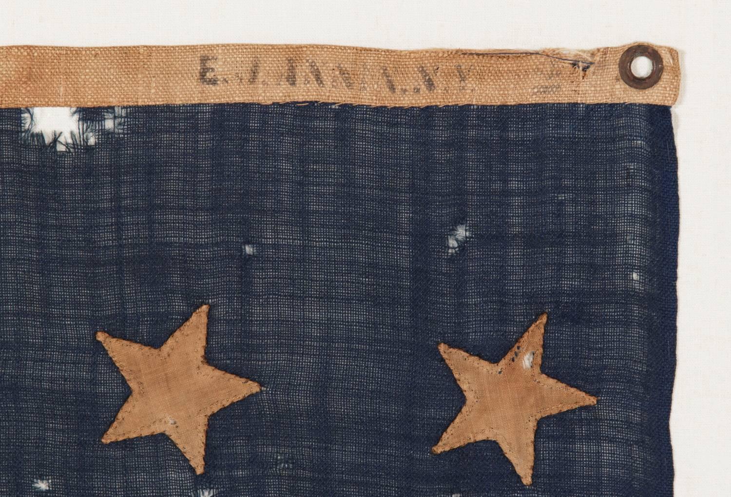 American U.S. Navy Jack With 37 Stars an Entirely Hand-Sewn Example Made by Annin