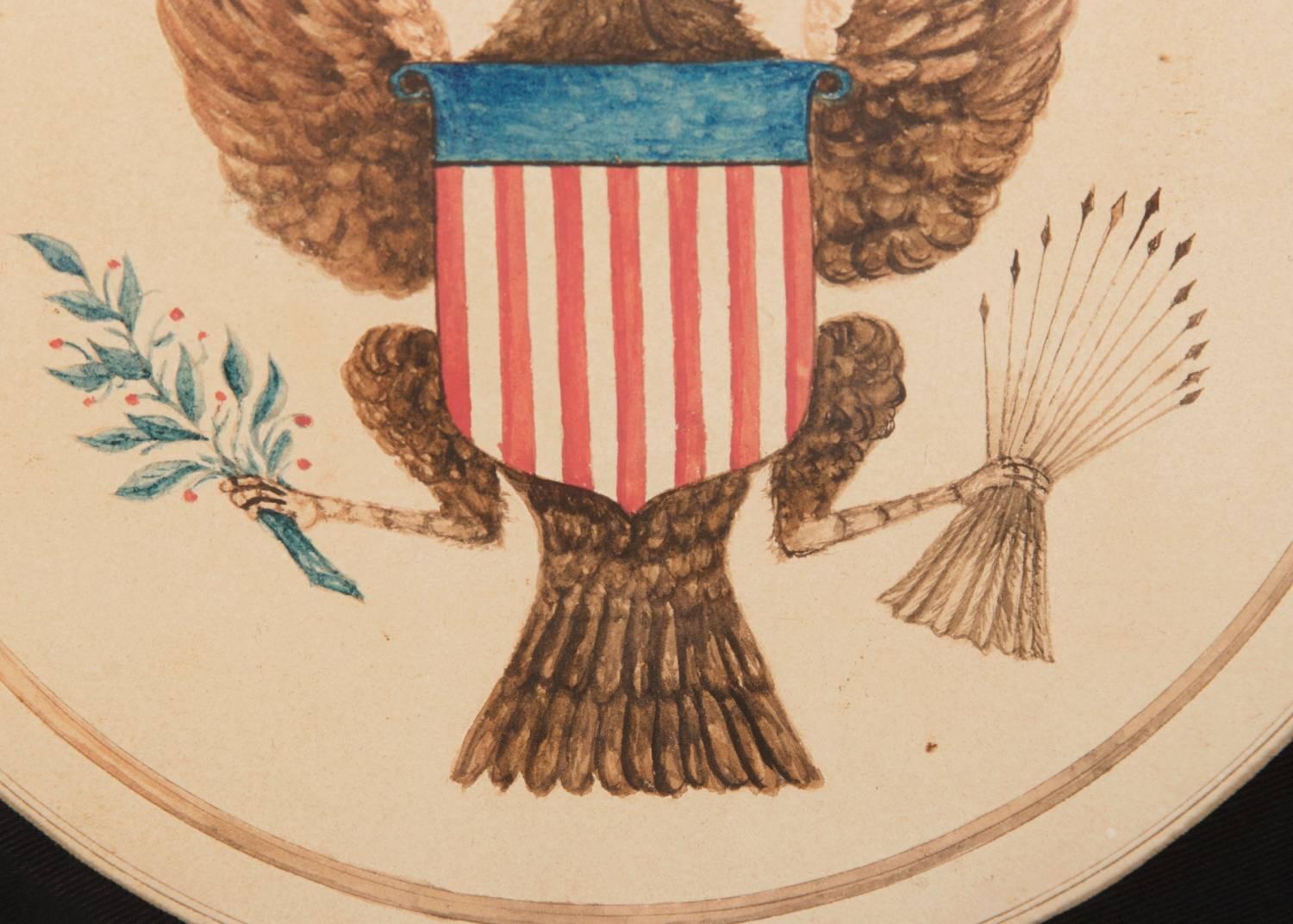 American Watercolor Painting of the Great Seal of the United States