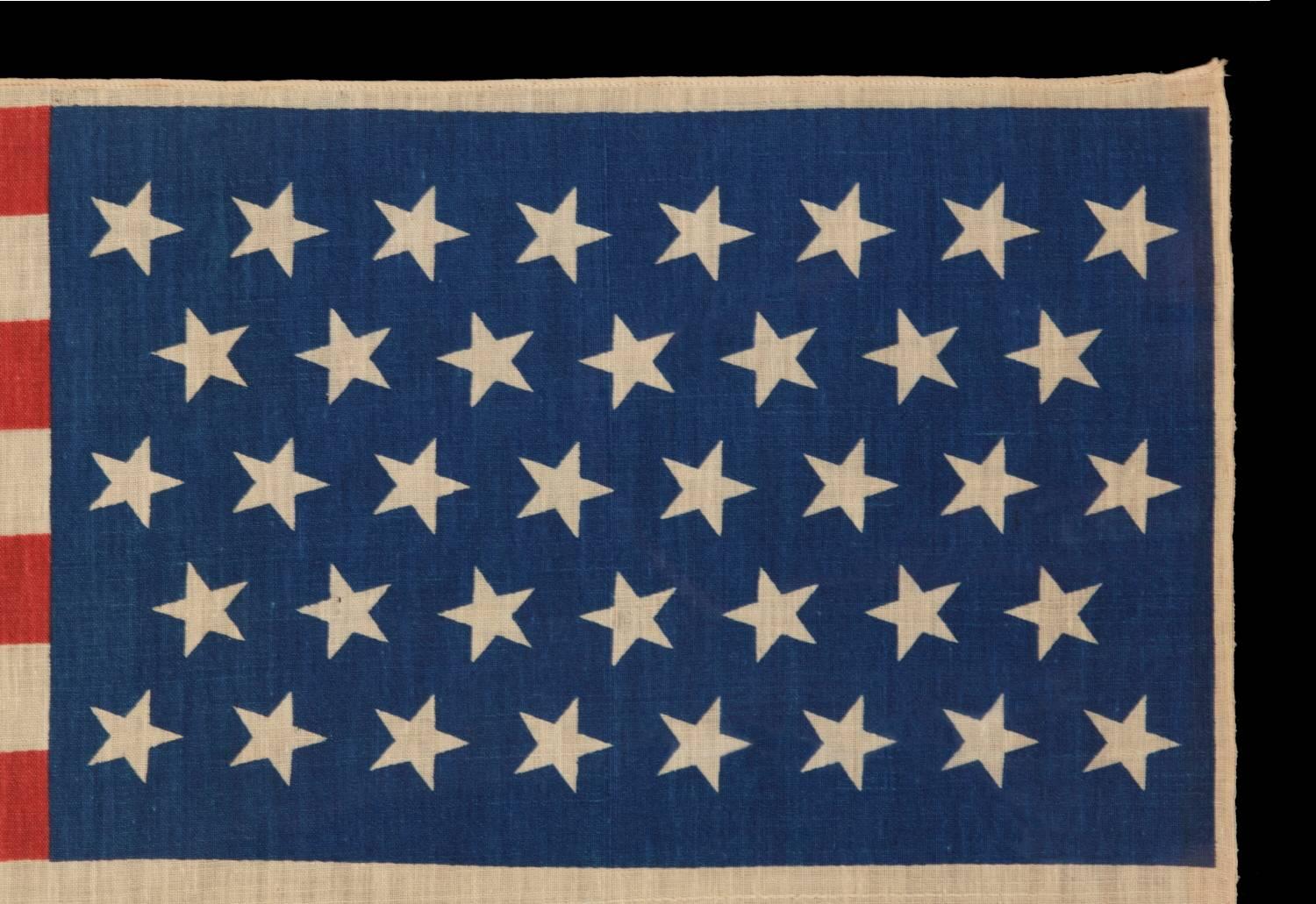 American 38 Star Flag with Stars in a Lineal Arragement
