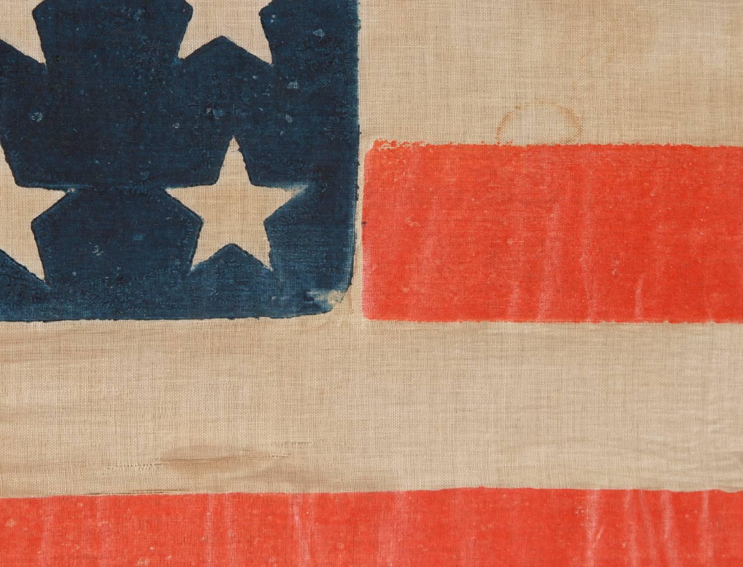 Mid-19th Century 36 Star Antique American Parade Flag
