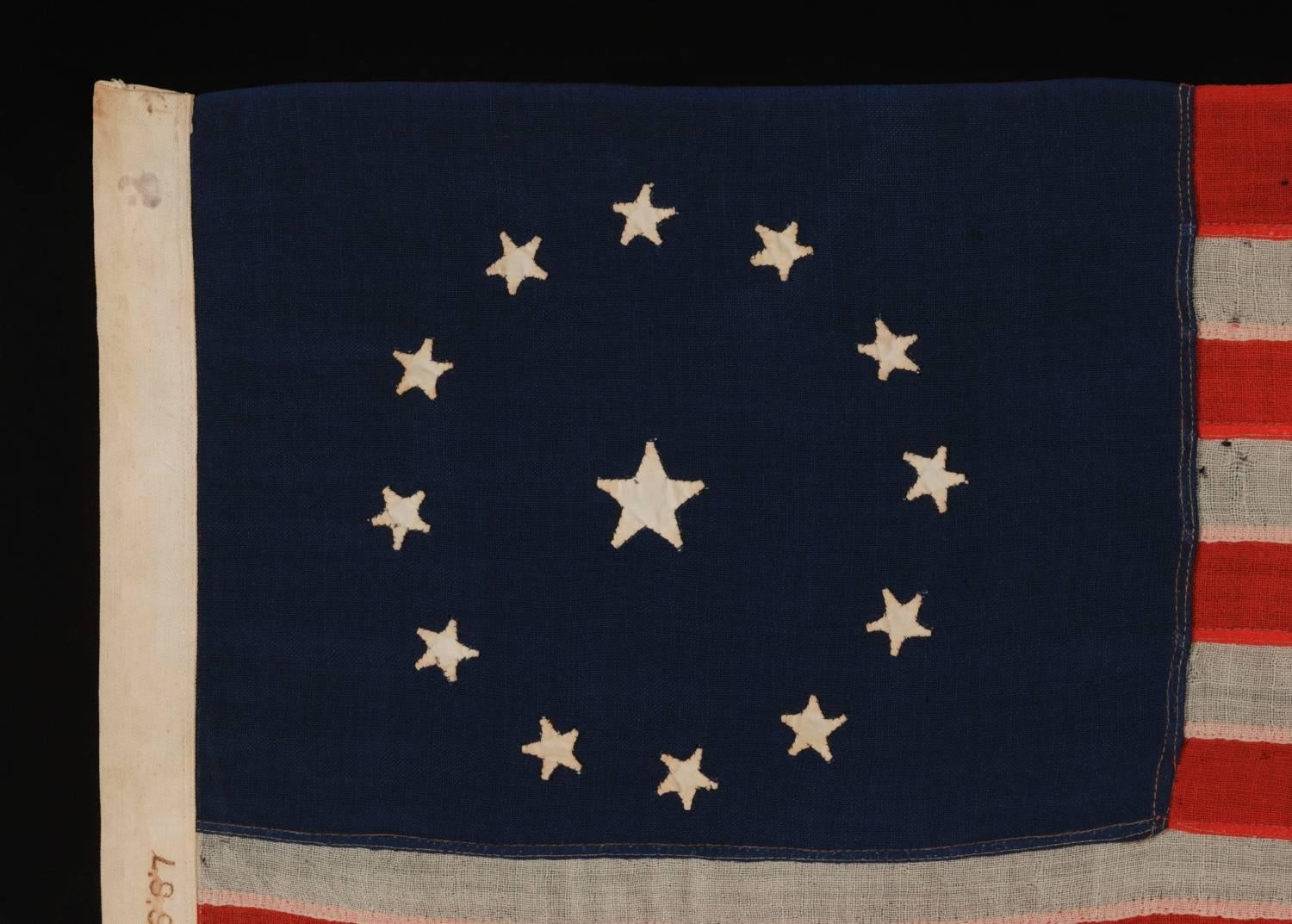 American 13 Star Flag with Stars in the 3rd Maryland Pattern