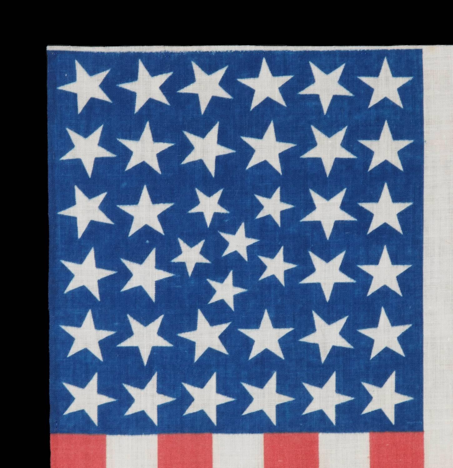 American 38 Star Flag with Stars That Bear a Cluster of Six Small Stars