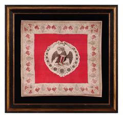 Used Rare, Silk, Patriotic Kerchief with Dynamic Eagle and 13 Mariner's Compass Stars