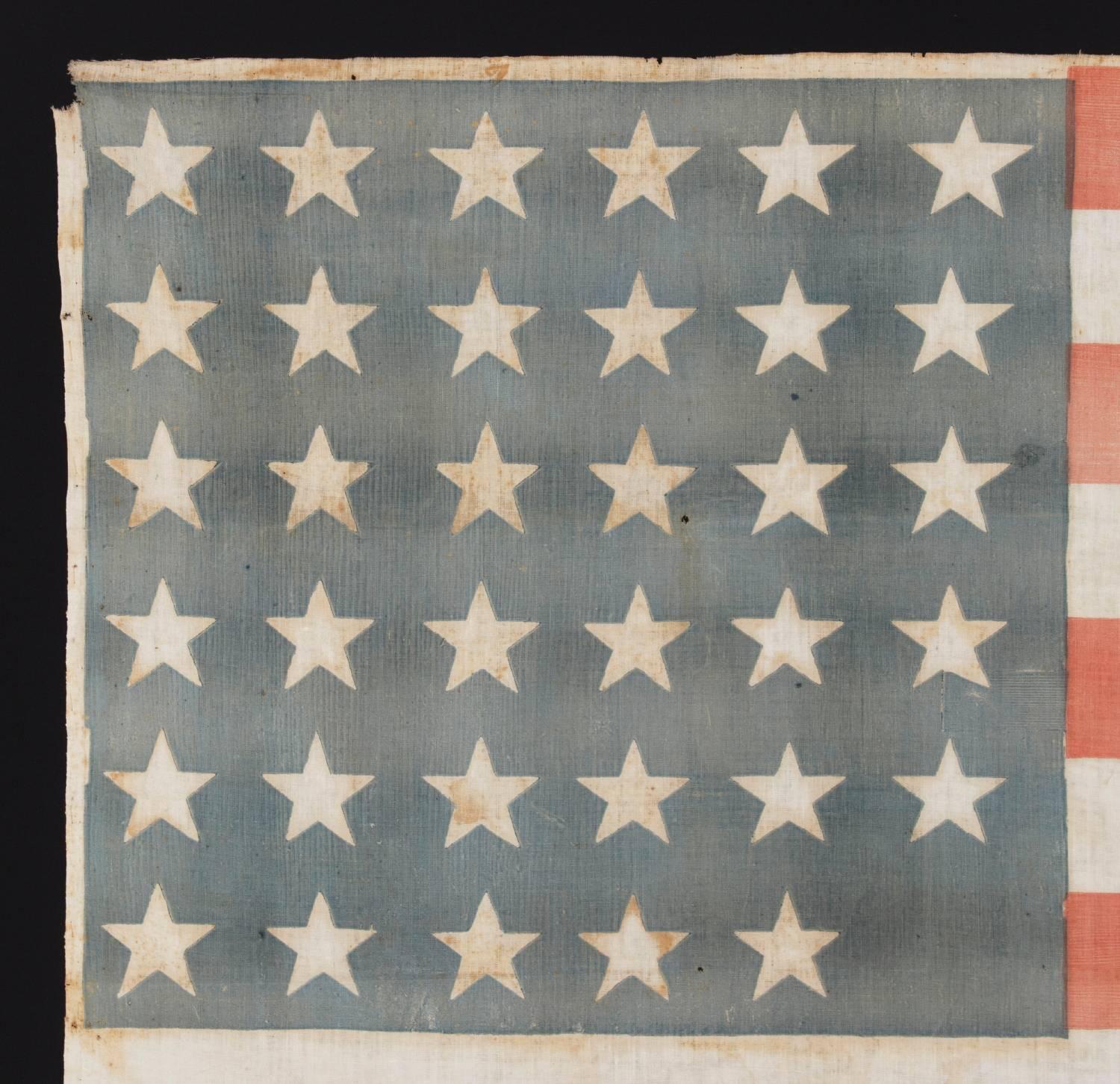 American 35 Stars in a Notched Pattern on a Flag Made for the Lincoln & Johnson Campaign