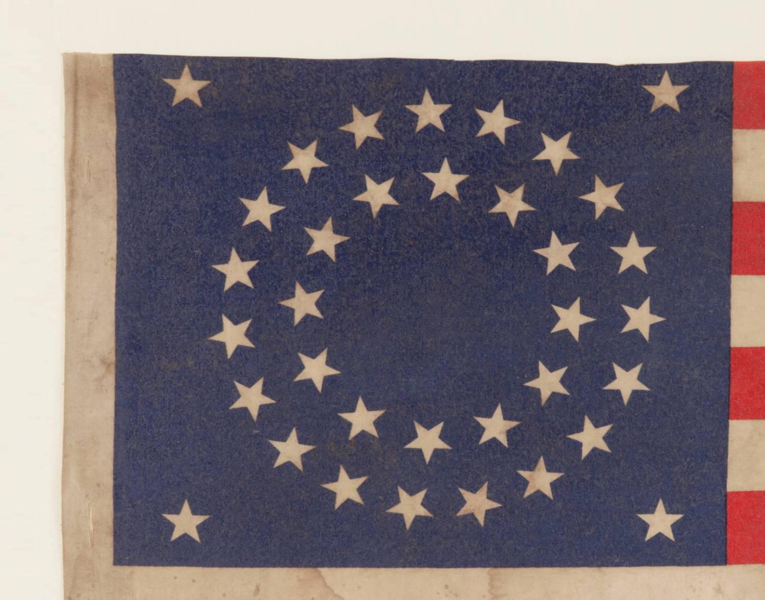 American 35 Stars in a Double Wreath Pattern on a Civil War Veteran's Flag