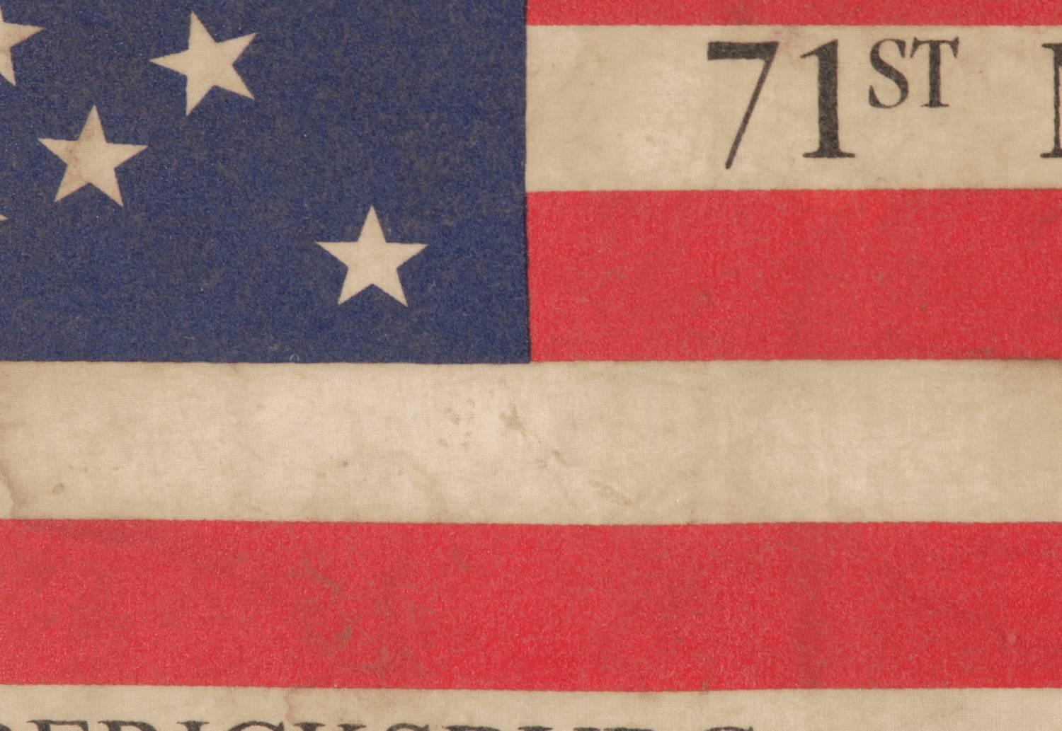 35 Stars in a Double Wreath Pattern on a Civil War Veteran's Flag In Good Condition In York County, PA