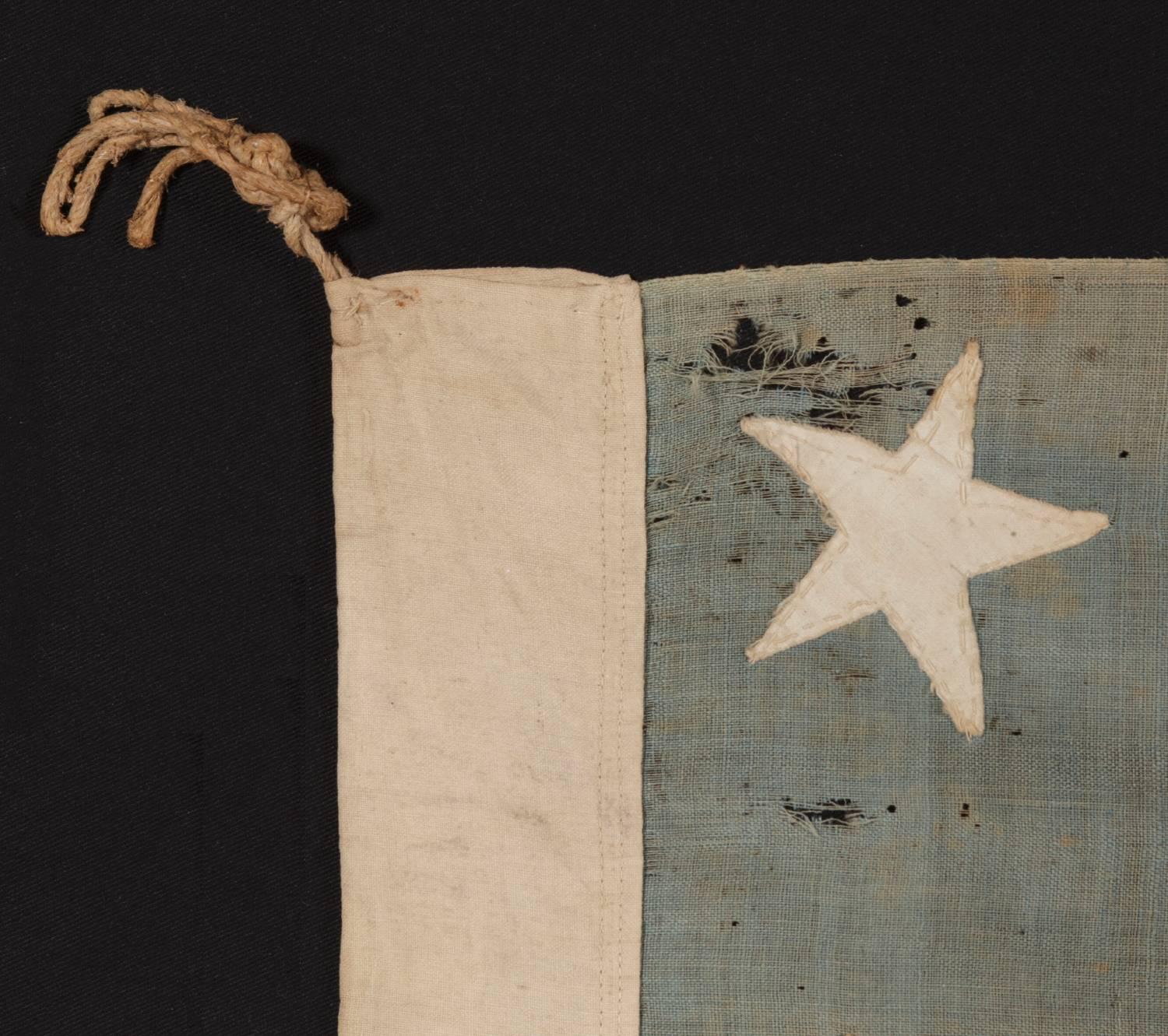 13 Star Antique American Flag of the Civil War Era in a Desirable Small Scale In Good Condition In York County, PA