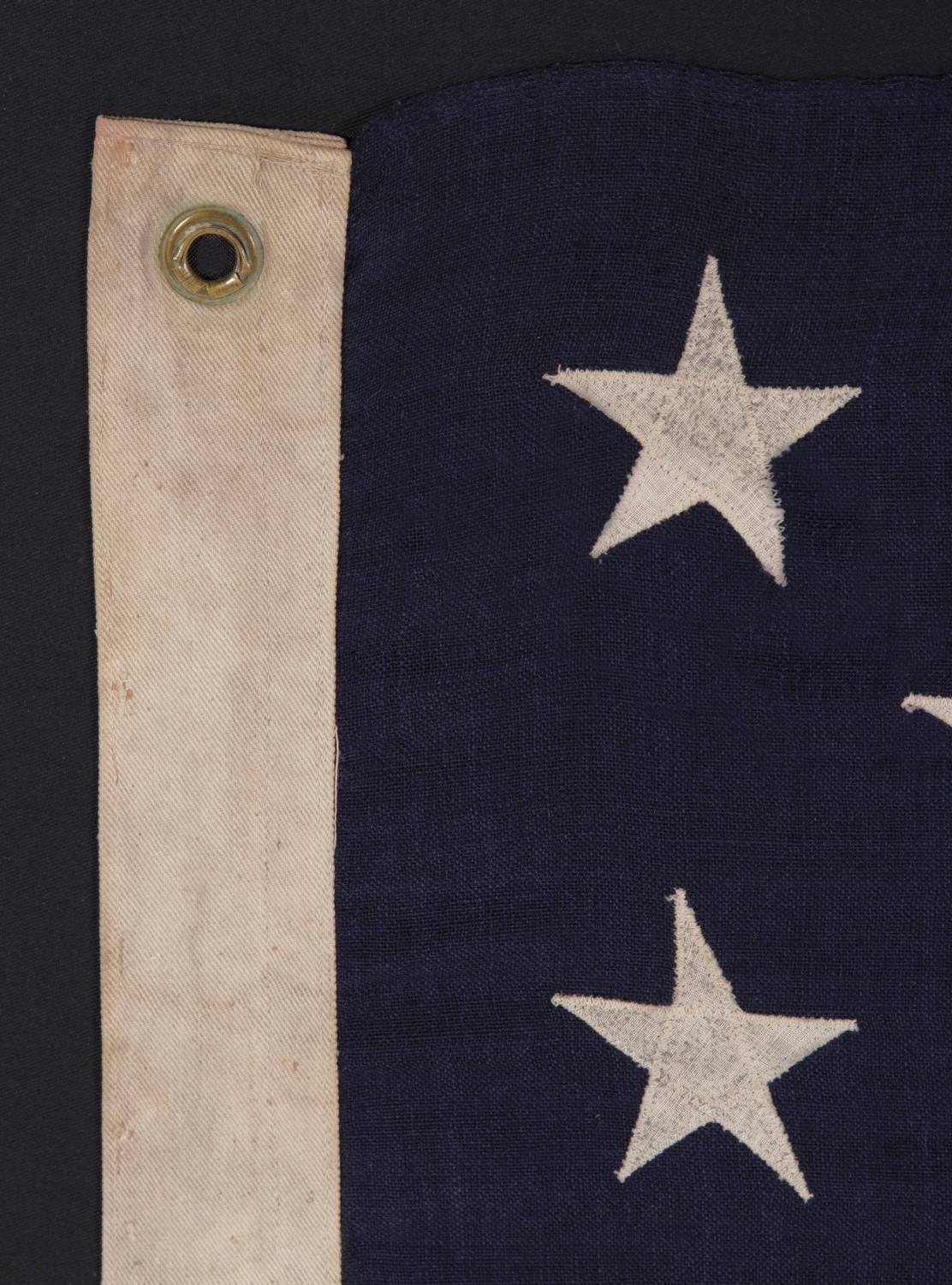 19th Century 13 Stars Arranged in a 3-2-3-2-3 Pattern on a Small-Scale Antique Flag