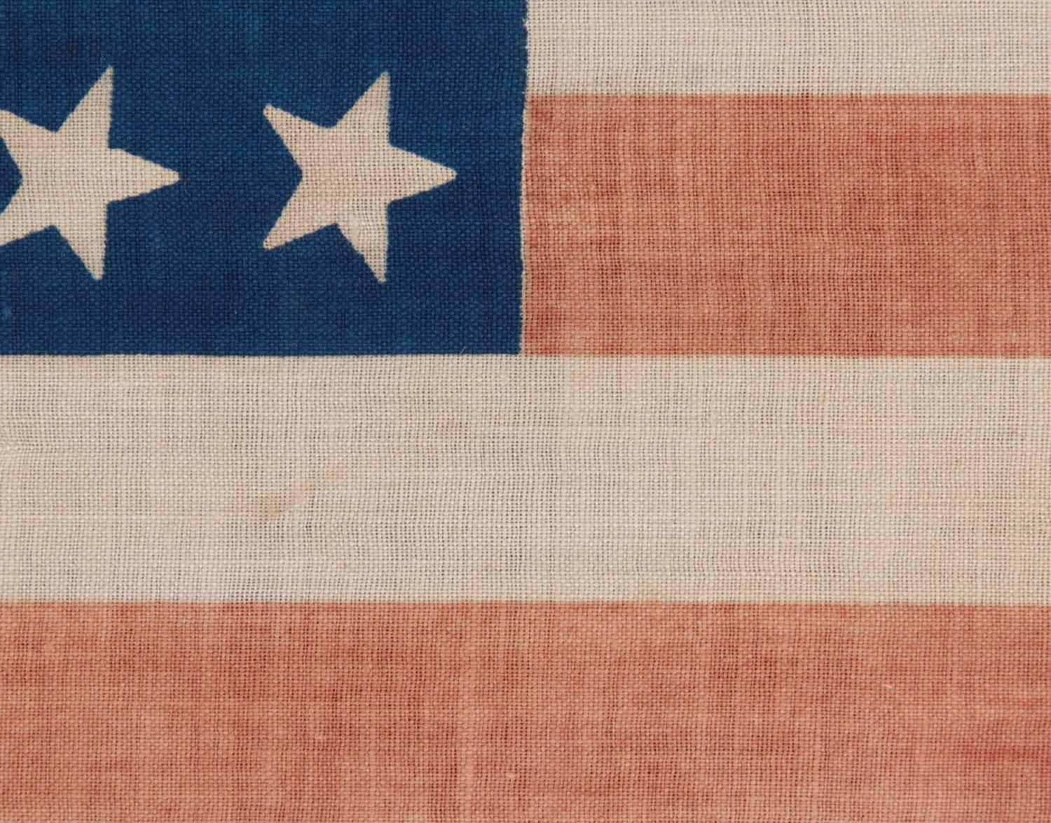 Late 19th Century 39 Tilted Stars on an Antique American Flag with Royal Blue Canton