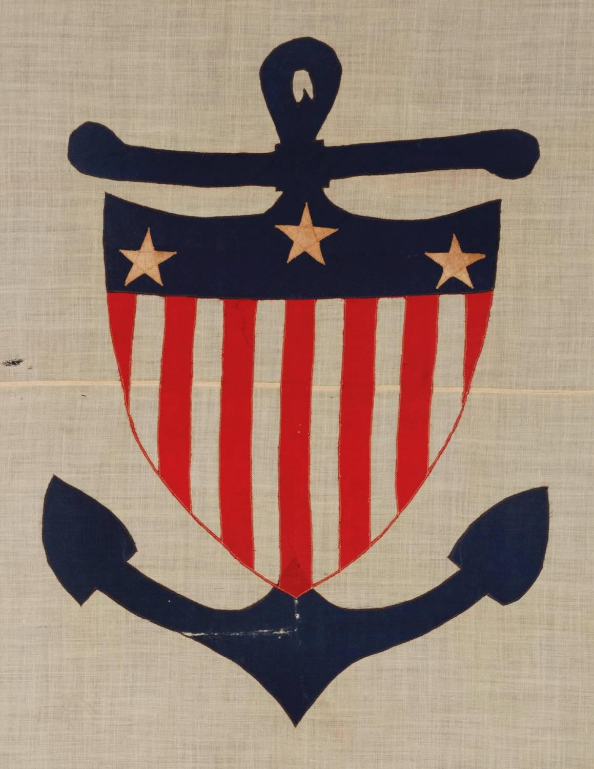 American An Extremely Scarce & Beautiful Nautical Flag, United States Shipping Boar