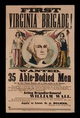 Civil War Broadside with an Eight-Color Image of Washington