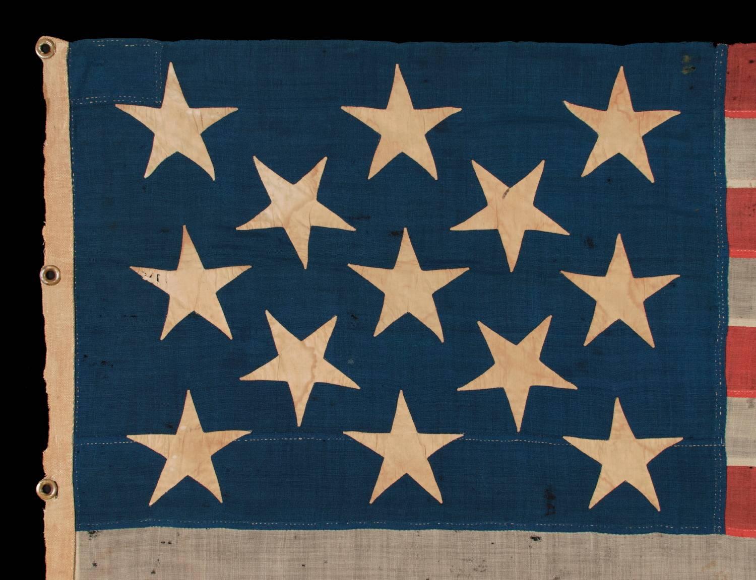 American 13 Large and Strikingly Visual Stars on a U.S Navy Small Boat Ensign Flag