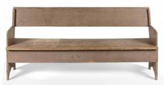 Unusual Plank-Seated Deacon's Bench with Plank Sides and a Canted Back