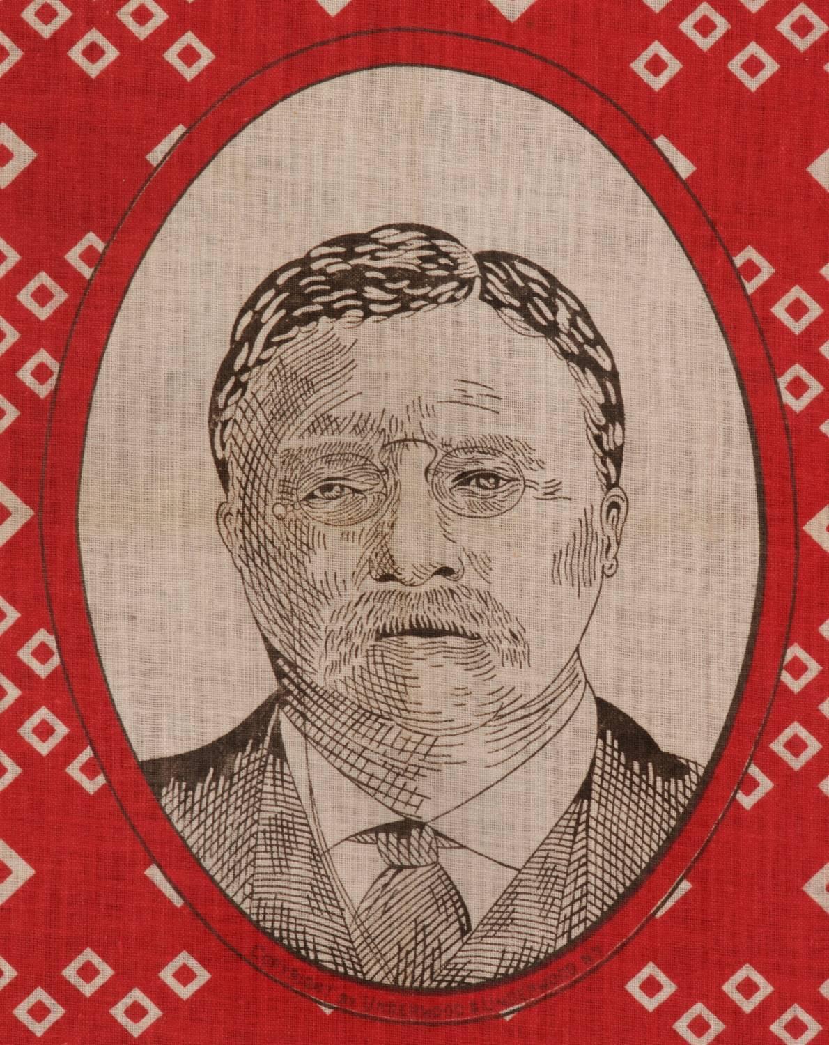 American Roosevelt Battle Flag Kerchief, Made for the 1912 Presidential Campaign