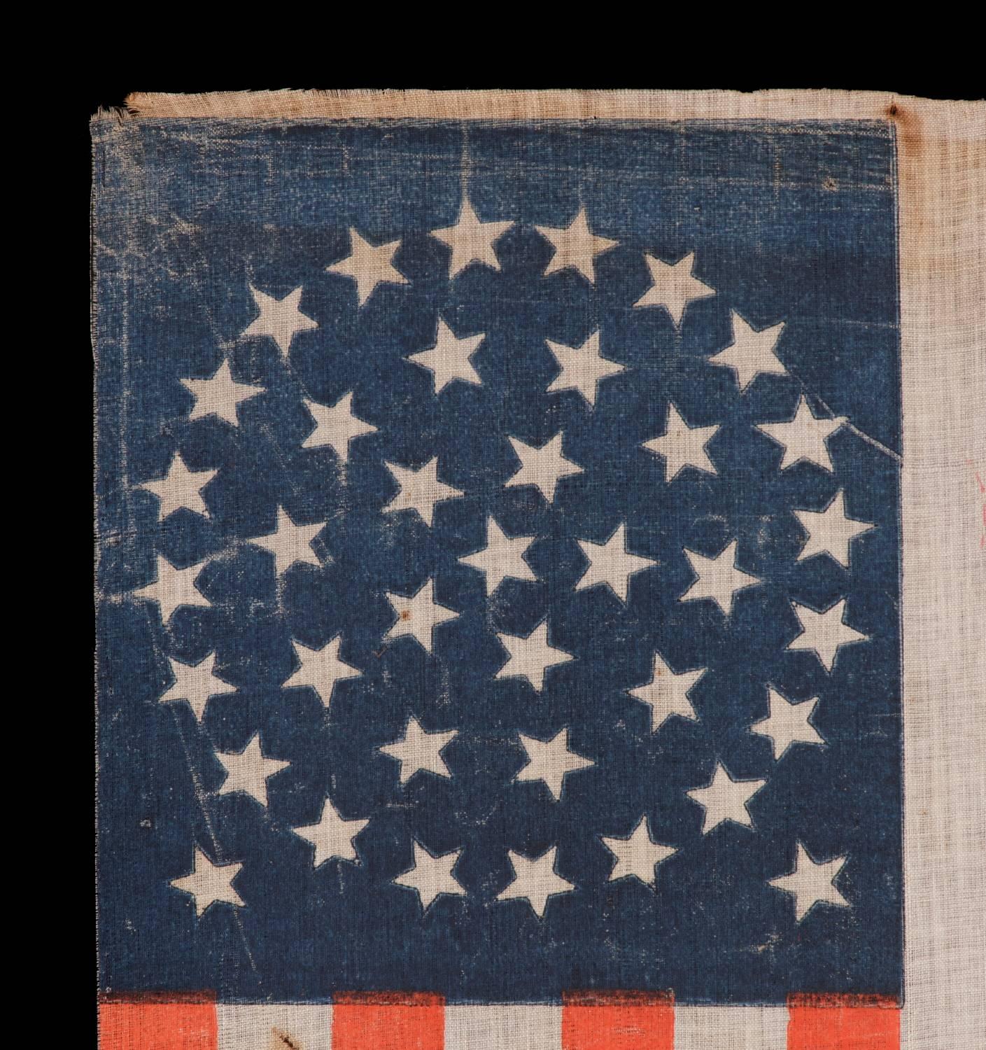 American 38 Star Flag with Stars in a Beautiful Medallion Configuration with Two Outliers