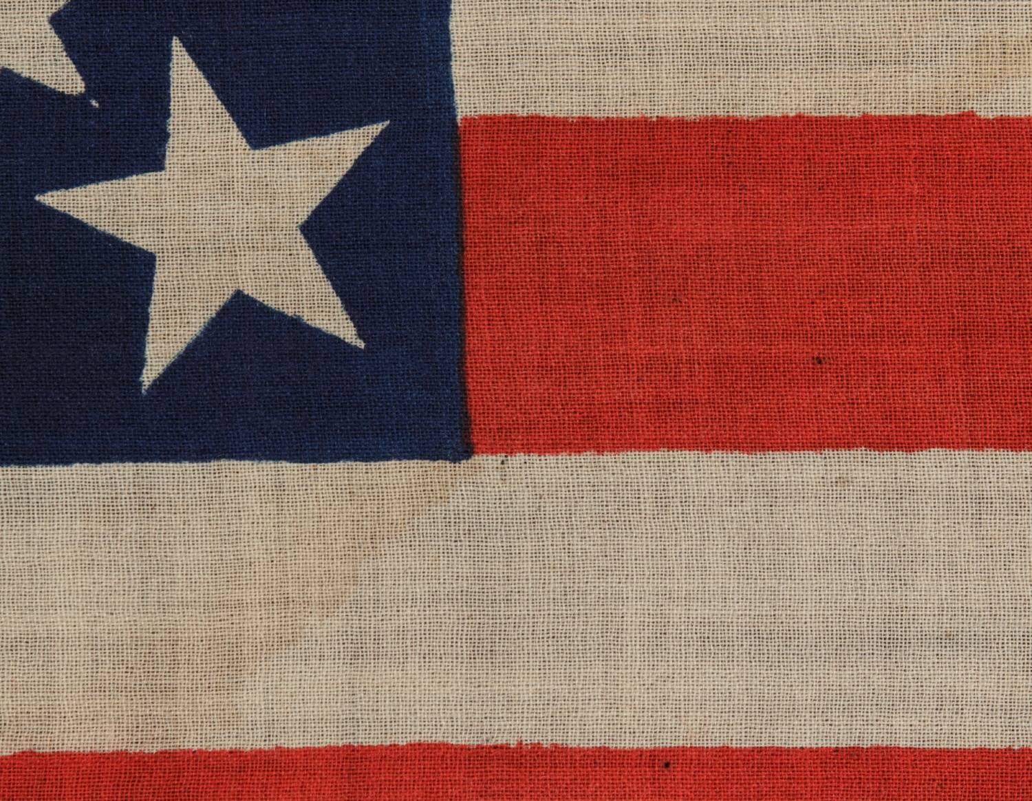 American 38 Stars on an Extraordinary Antique Flag Made for the 1876 Centennial Expo
