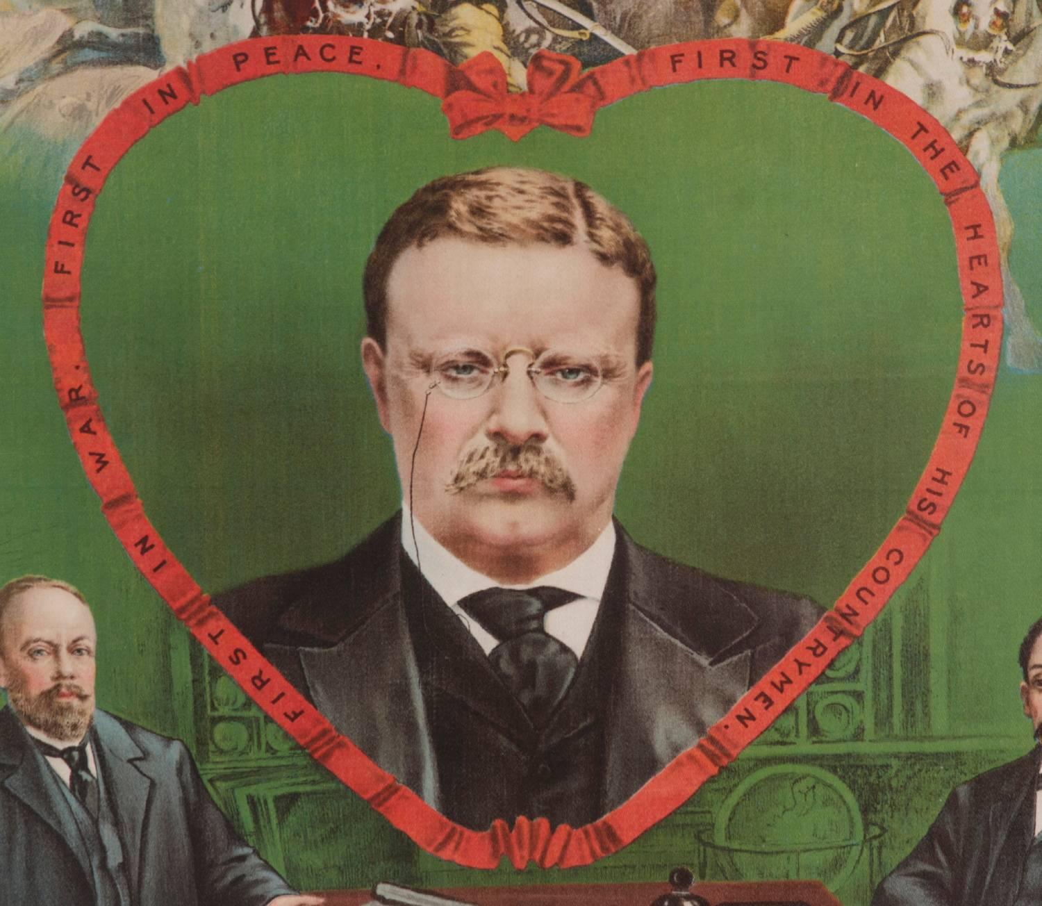 American Graphic and Colorful Teddy Roosevelt Textile