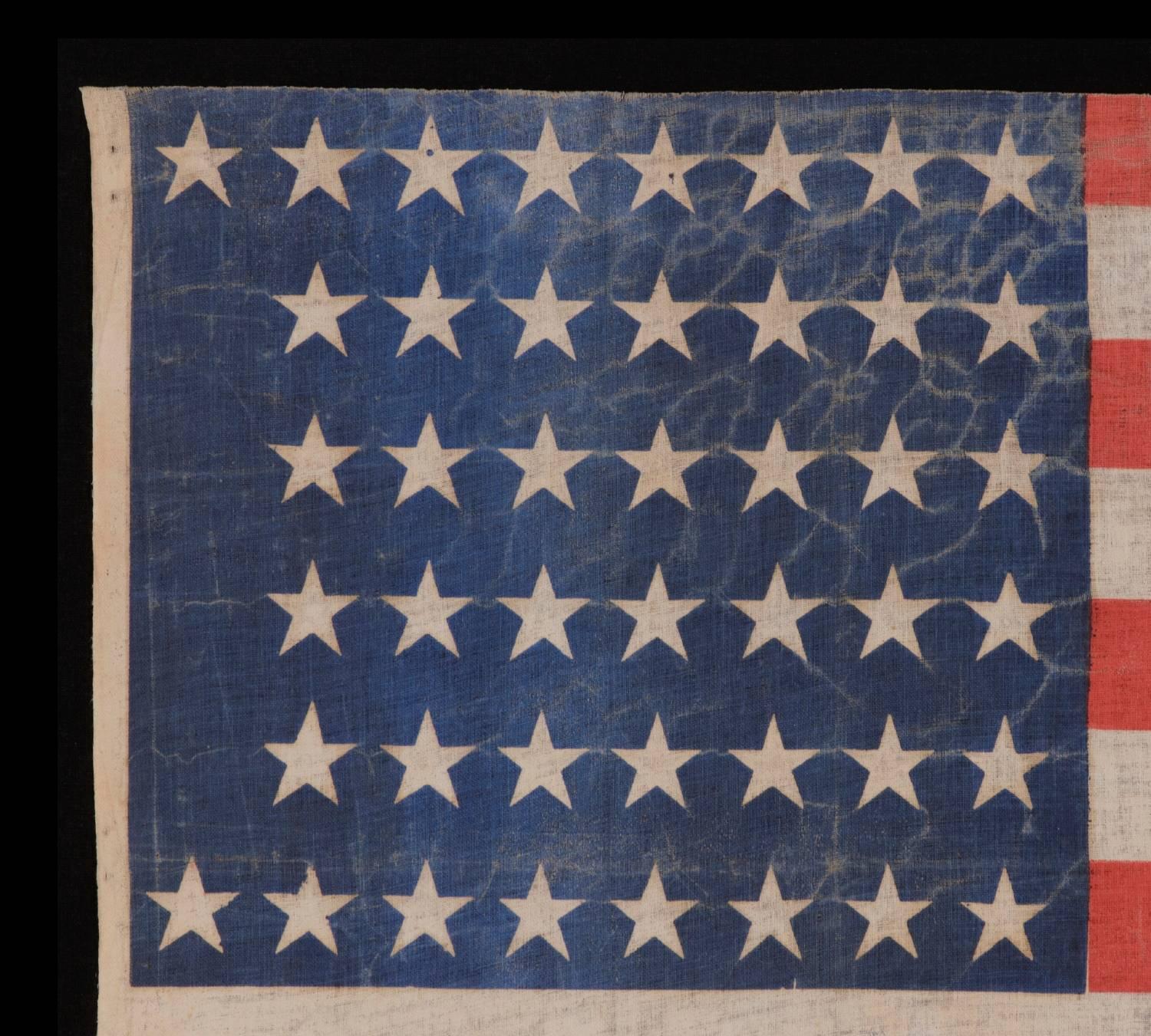 19th Century 44 Stars in a Notched Pattern on a Large American Parade Flag