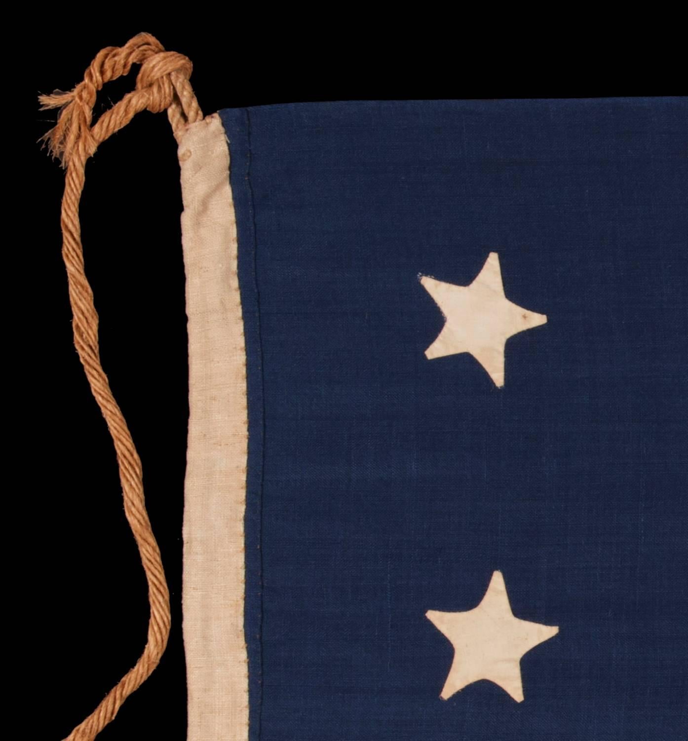 American Entirely Hand-Sewn, 13 Star, U.S Navy Small Boat Ensign Flag