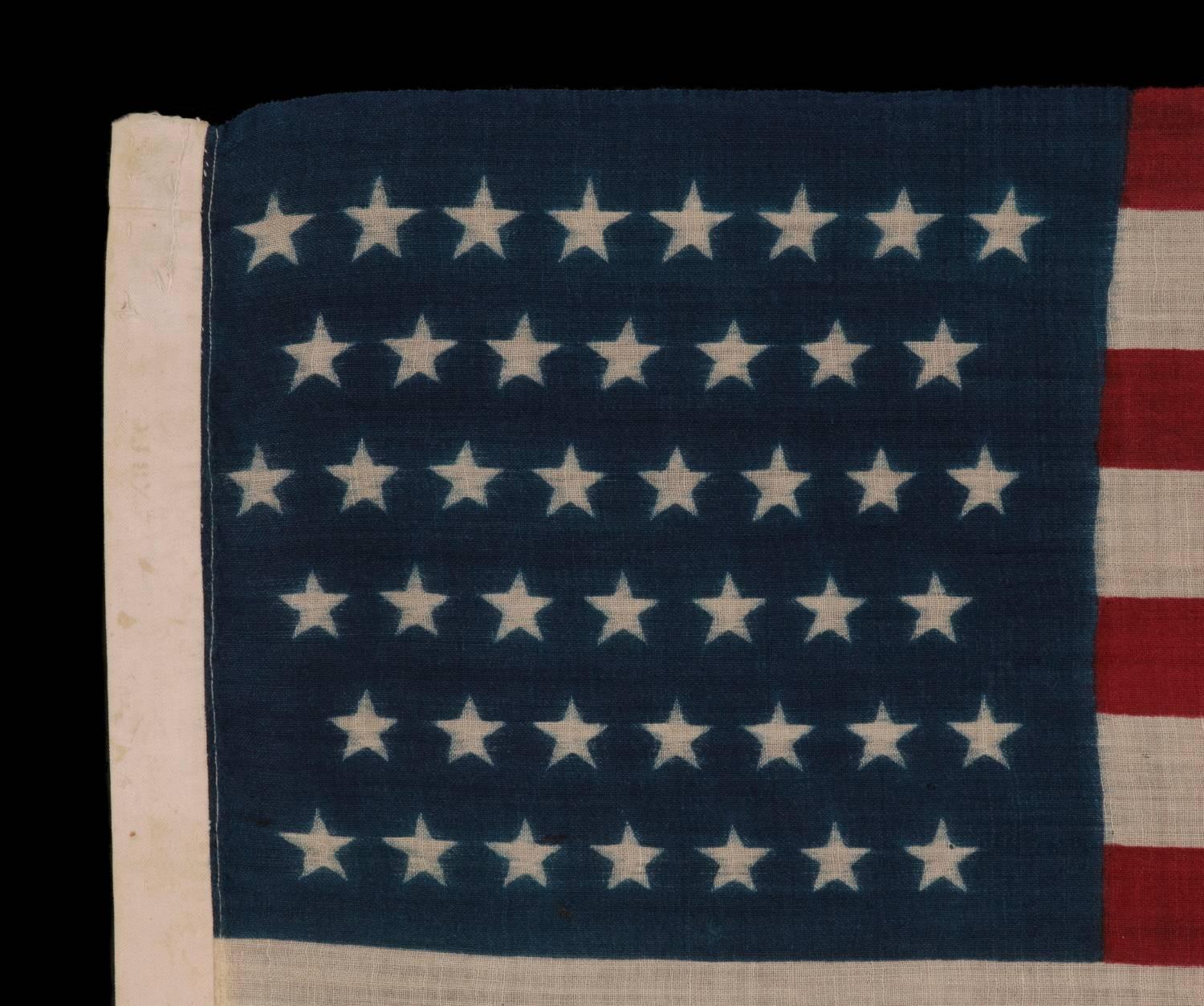 44 Stars in Zigzagging Rows on a Press-Dyed Wool American Flag In Good Condition In York County, PA