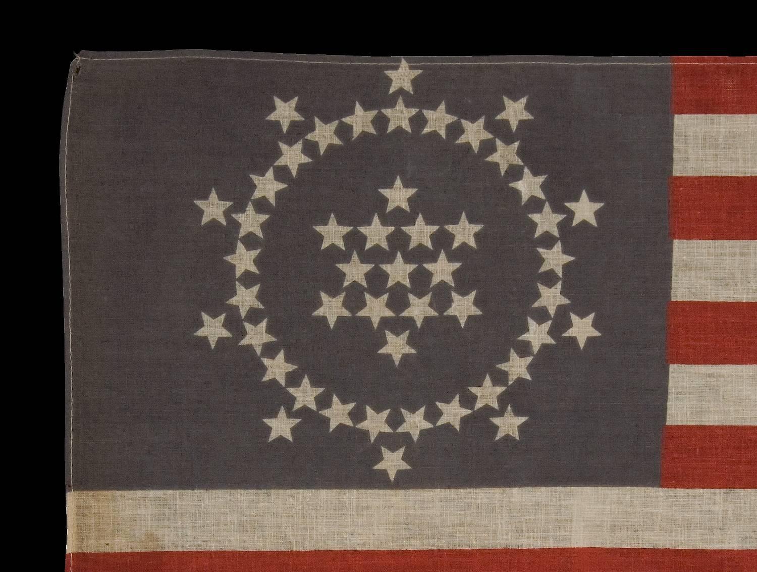 48 Stars on an Antique American Flag Designed and Commissioned by Wayne Whipple In Good Condition In York County, PA