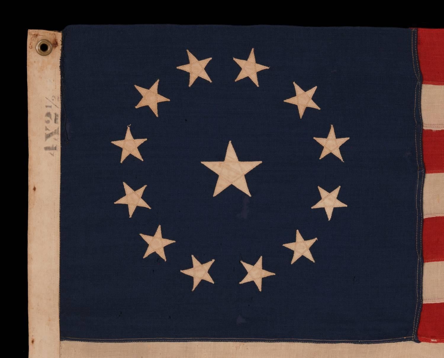 American 13 Stars in a Circular Version of the 3rd Maryland Pattern, Small Scale Flag