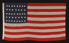 Antique American Flag with 38 Hand-Sewn Stars