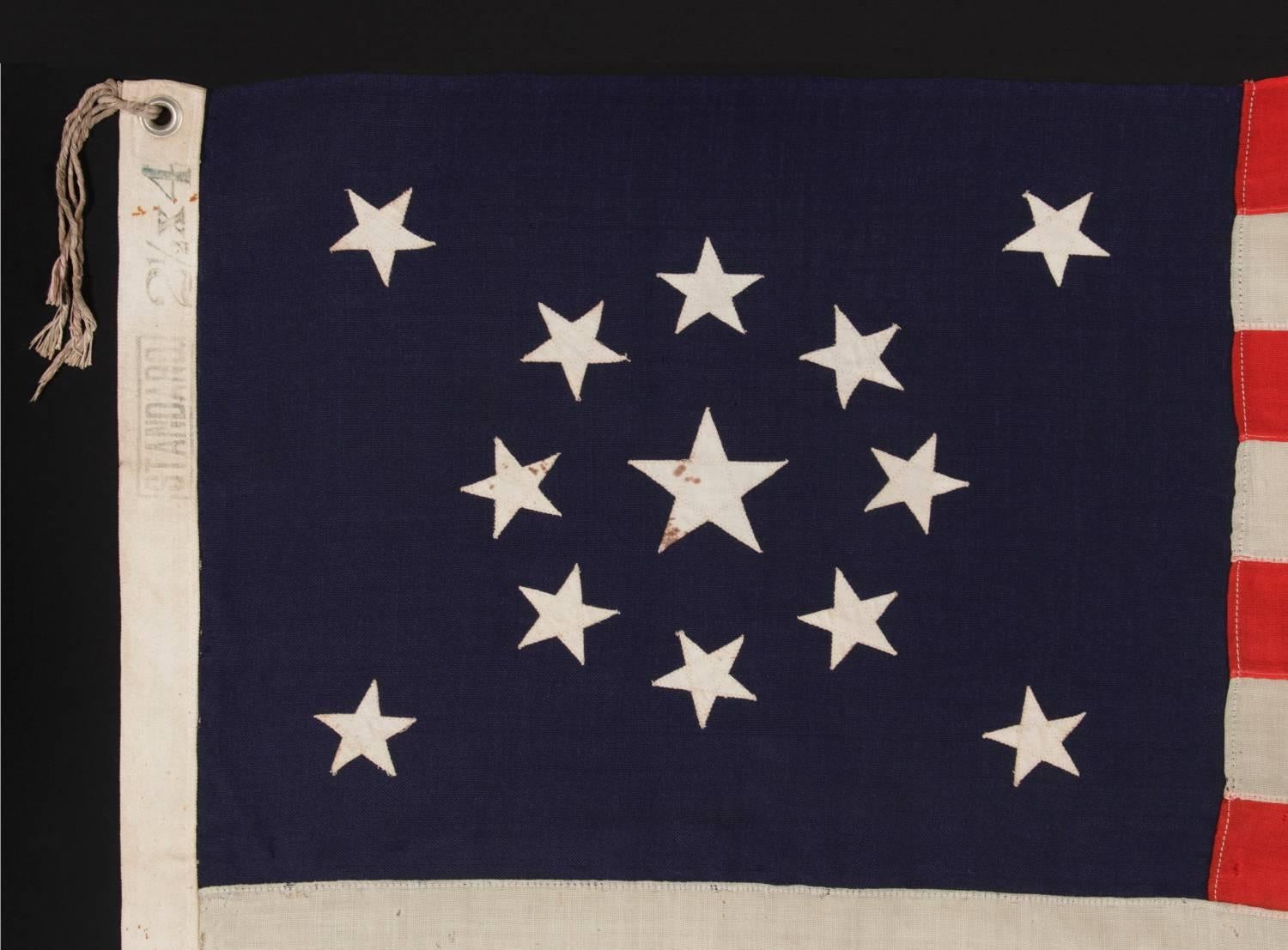 American 13 Stars Arranged in a Medallion Pattern on a Small-Scale Flag