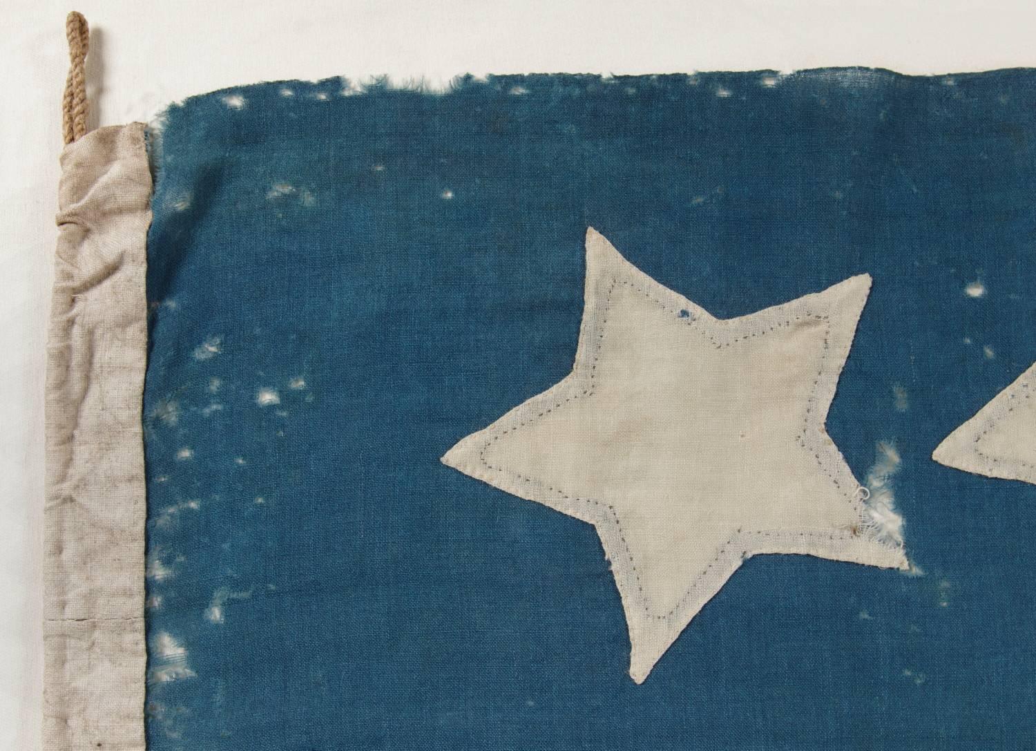 19th Century U.S Navy Jack With 30 Stars, Entirely Hand-Sewn, Pre-Civil War Example