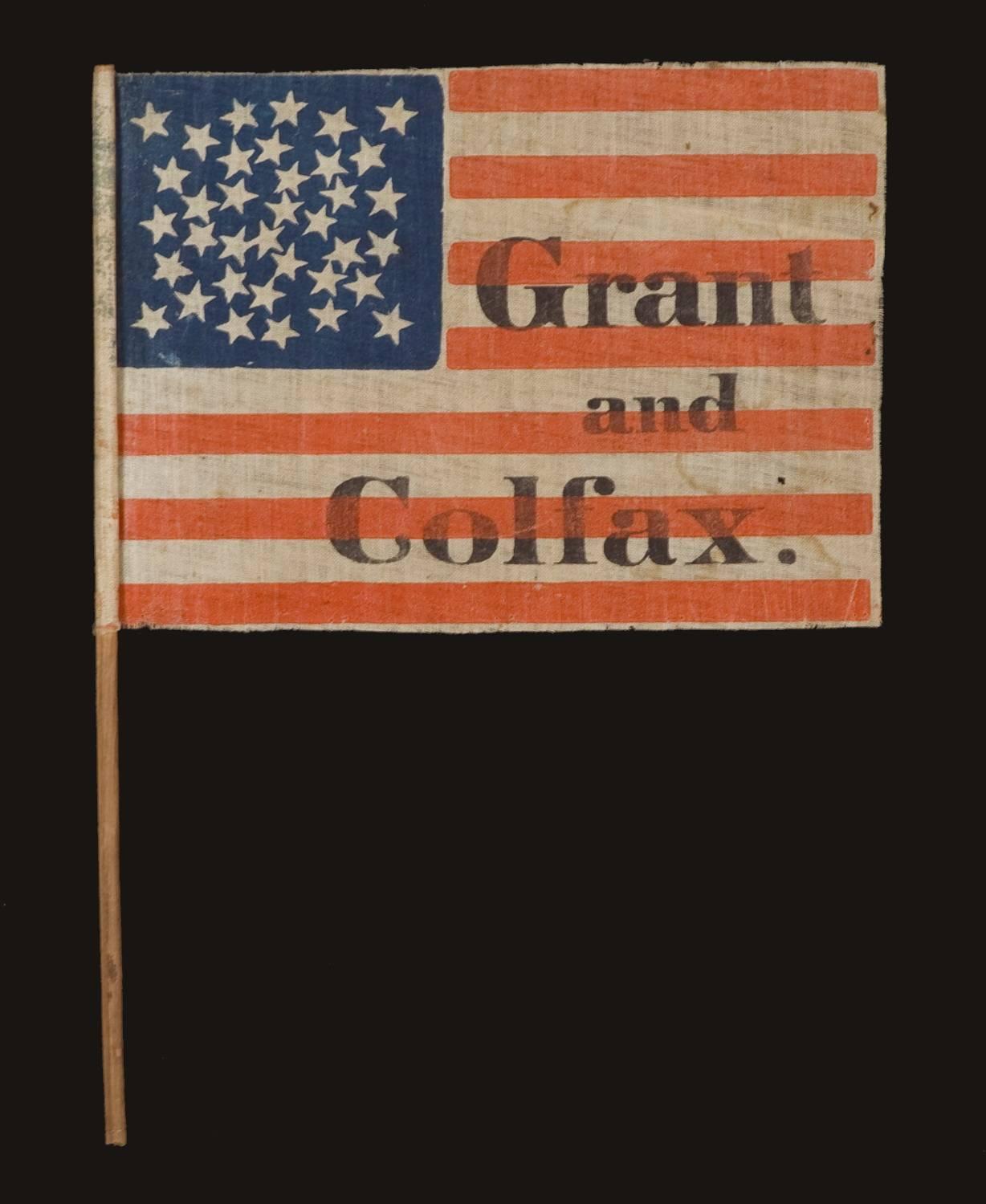 American 36 Stars in a Whimsical Configuration, 1868 Campaign of Grant & Colfa