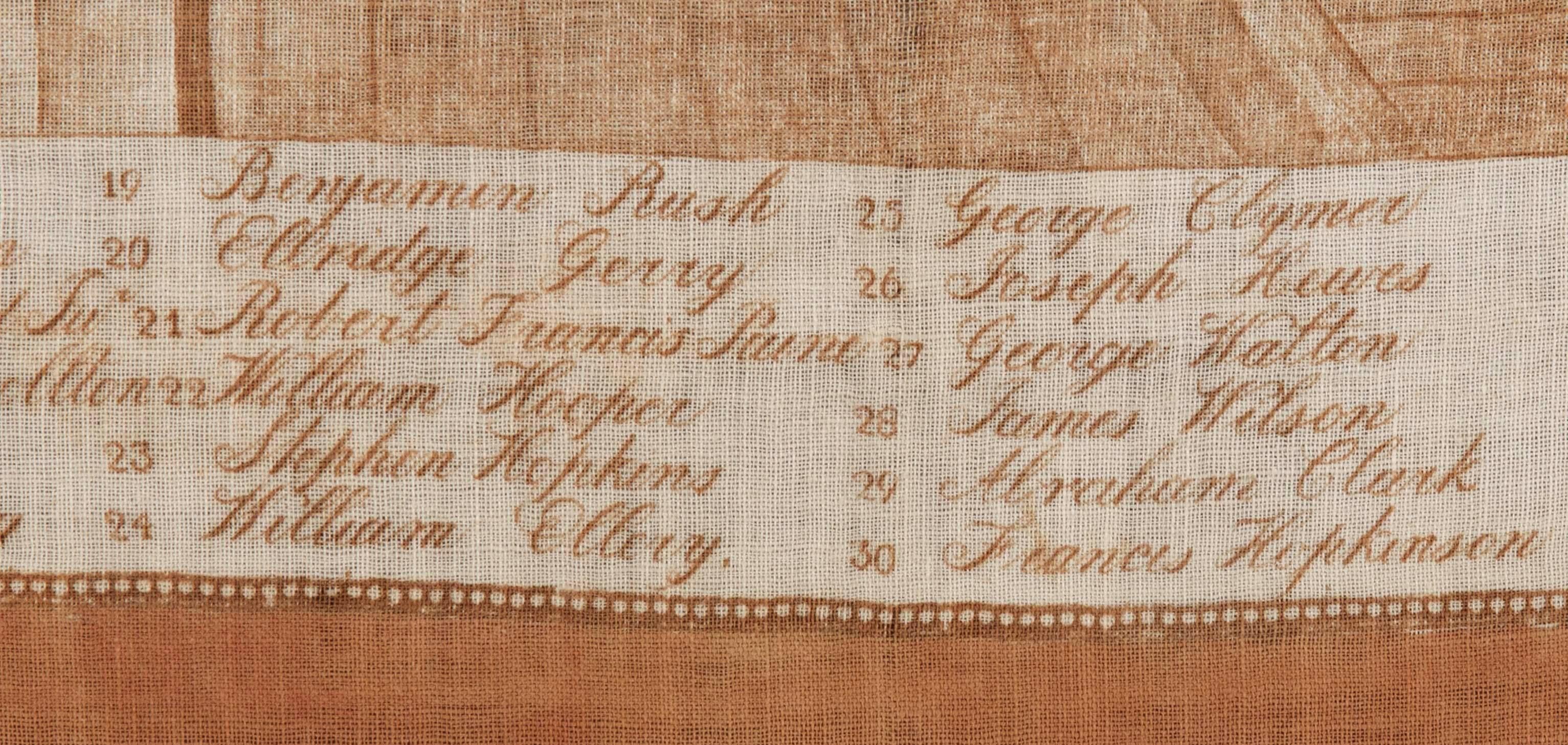 Rare 1826 Kerchief of The Signing of the Declaration of Independence  2