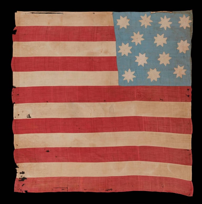 HandSewn, 13 Star American National Flag with 8Pointed Stars on