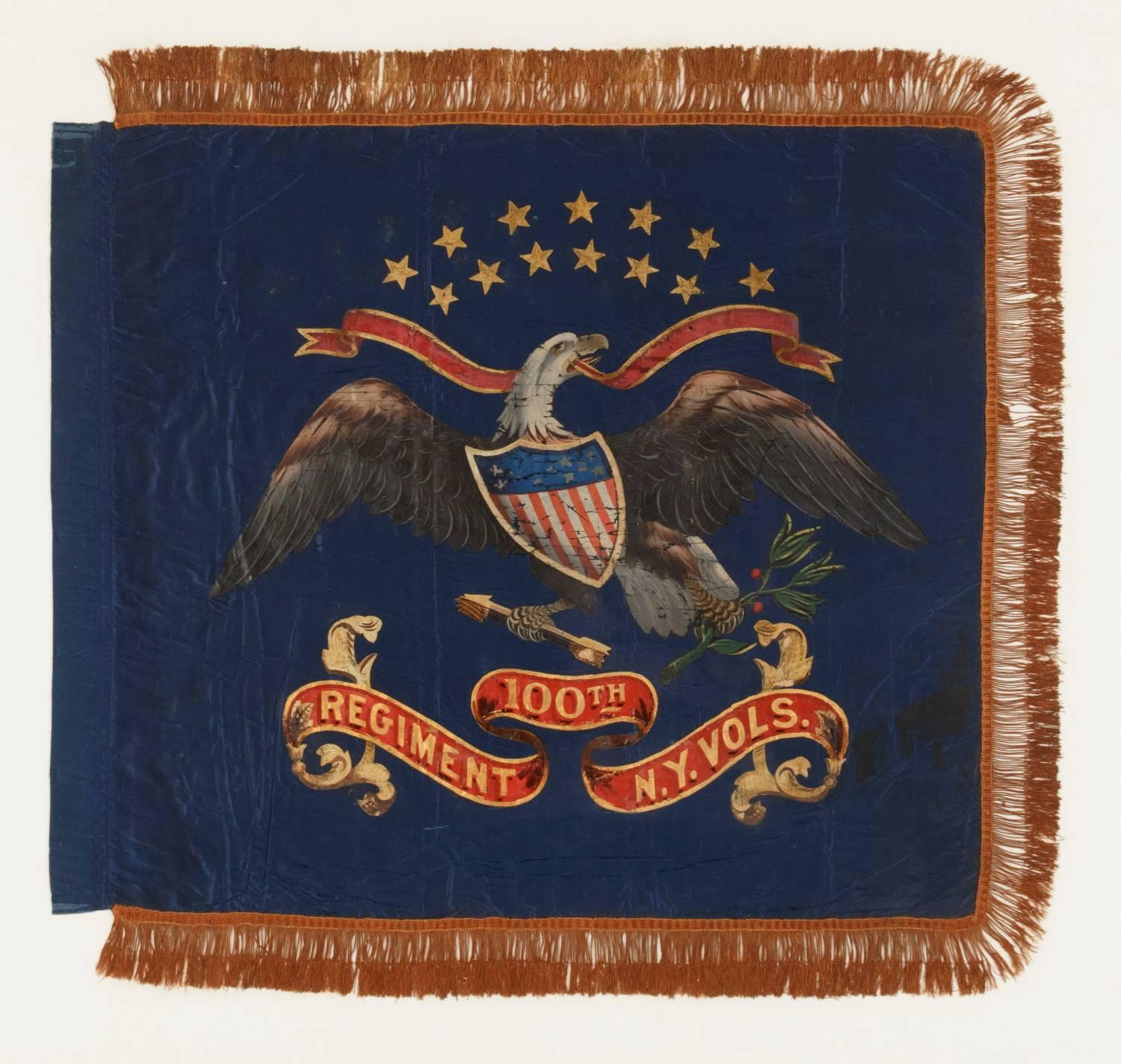 American Rare Civil War Period Federal Standard Style Flank Guidon of the 100th New York 