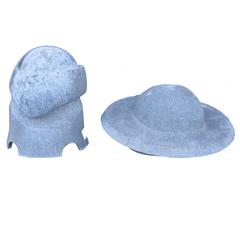 Vintage Pair of Stone Hat Froms