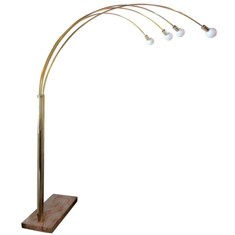 Brass Four-Arm Floor Lamp For Sale