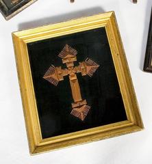 Large Tramp Art Style Framed Cross
