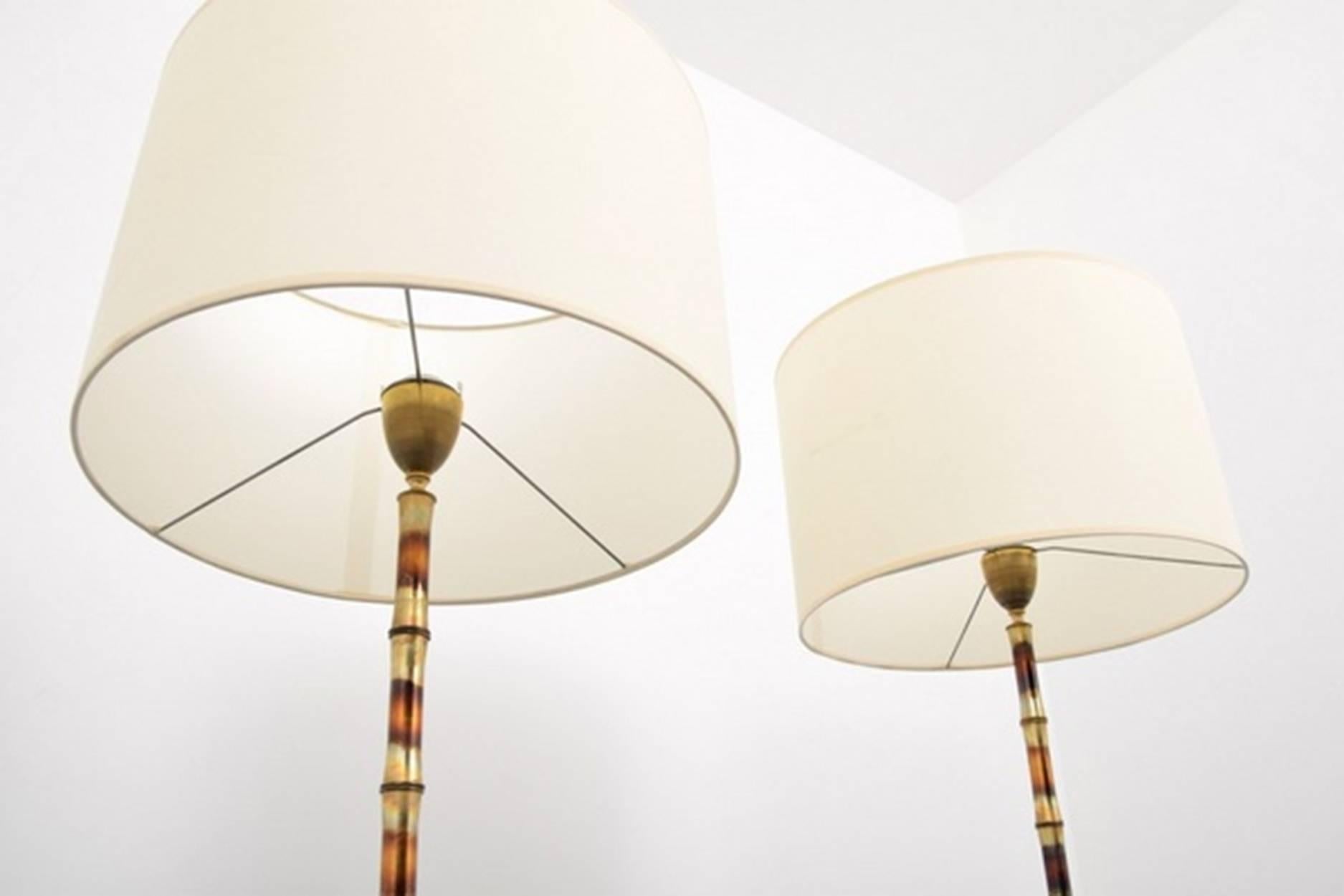 French Pair of Floor Lamps in the Manner of Maison Baguès For Sale
