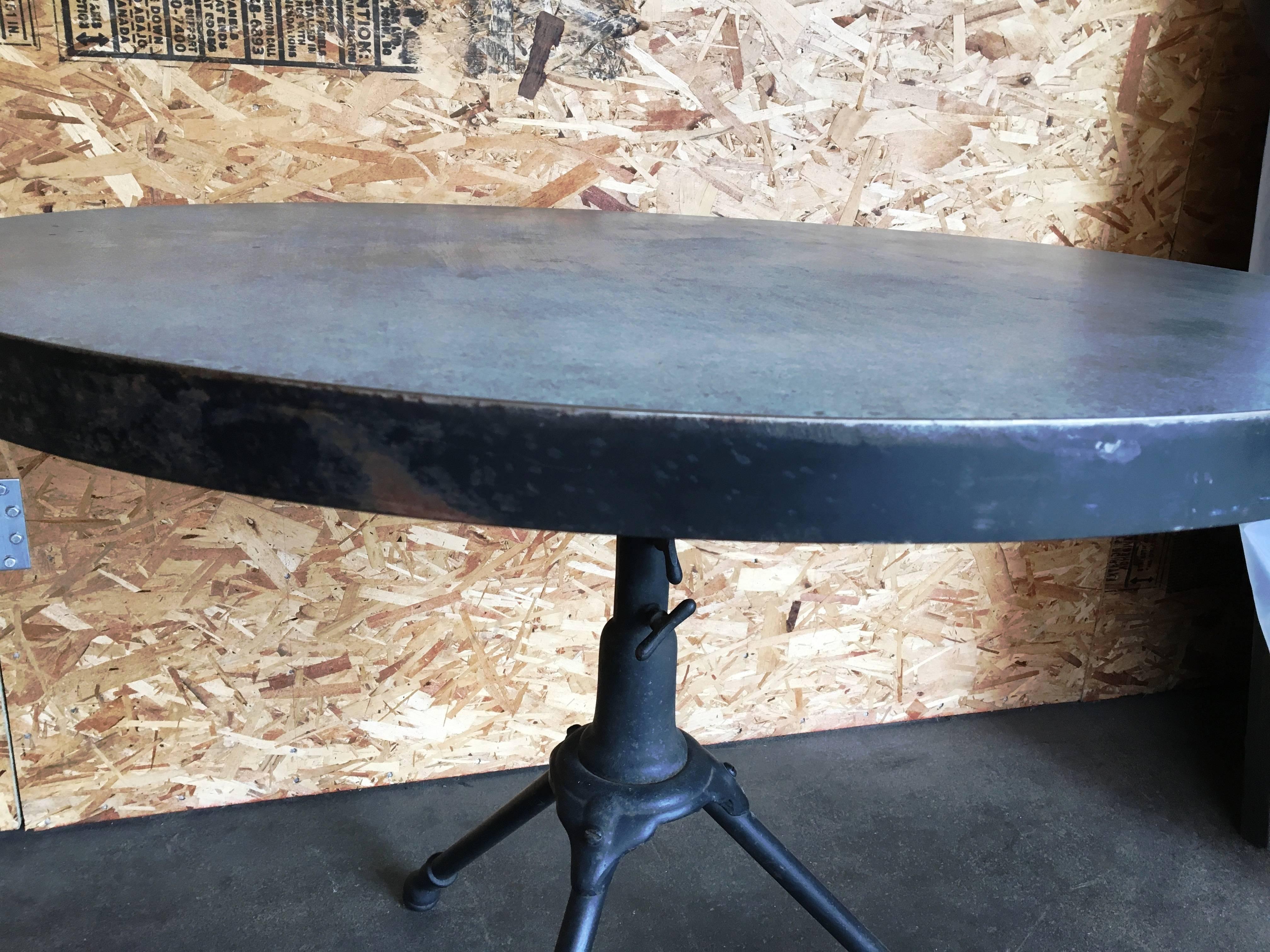 Industrial Metal and Concrete Table For Sale