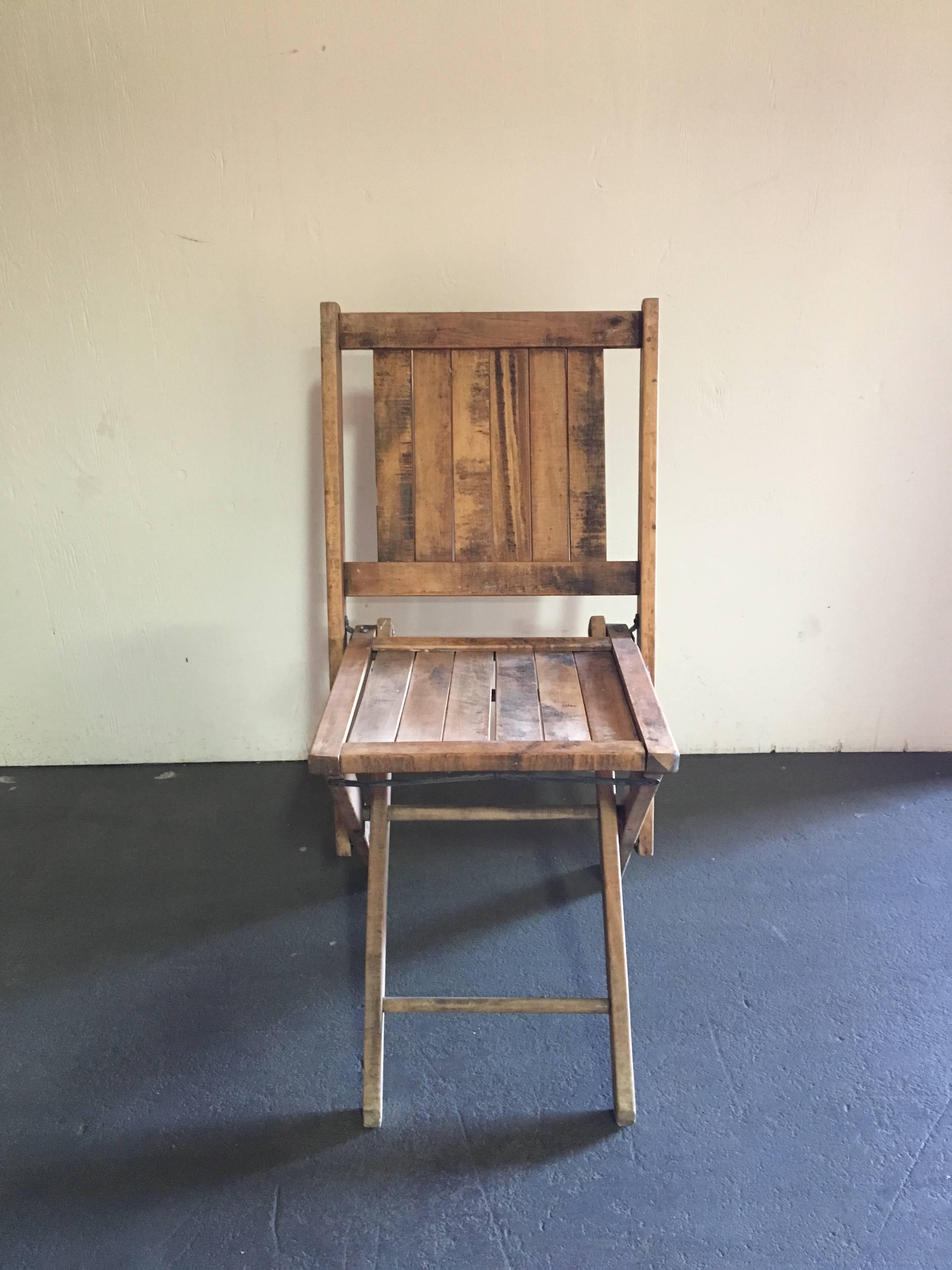 Unknown Set of Six Wood Folding Chairs For Sale