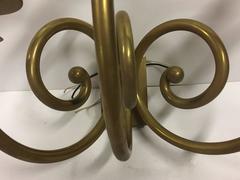 Pair of Three-Arm Gold Sconces