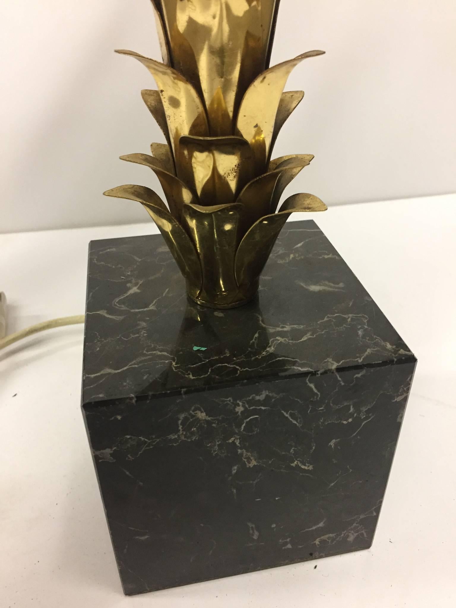 Brass Palm Table Lamp, circa 1940s, Germany In Excellent Condition For Sale In San Francisco, CA