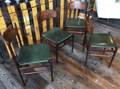 Set of Four Gianfranco Frattini Rosewood Chairs