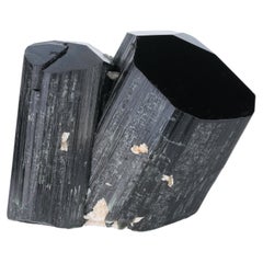Sculpture Of Twin Schorl With Albite Natural Specimen 1214g From Afghanistan