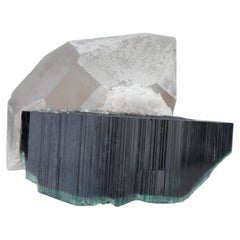 Natural Specimen Of Schorl with Quartz Sculpture 694g Crystal From Afghanistan