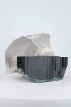 Natural Specimen Of Schorl with Quartz Sculpture 694g Crystal From Afghanistan
